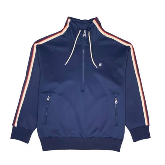 CULT OF INDIVIDUALITY Men's Zip-up Jacket Varsity Striped Navy Blue Size XL - Picture 1 of 10